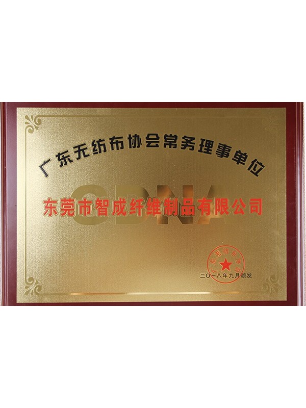 智成廣東省無紡布協(xié)會(huì)常務(wù)理事單位